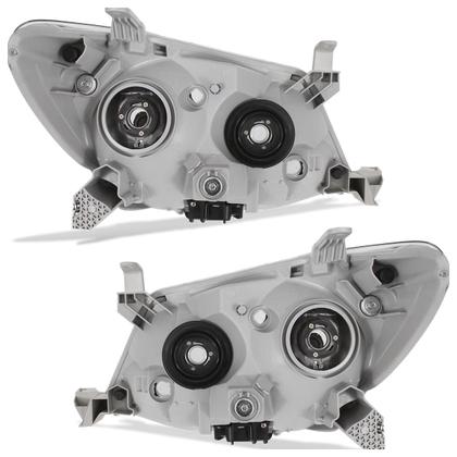 Imagem de Farol Dianteiro Hilux Sw4 2005 2006 2007 2008 Máscara Cromada Foco Duplo Lisa Acrílico