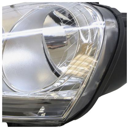 Imagem de Farol Dianteiro Jetta 2005 2006 2007 2008 2009 2010 Máscara Cromada Lisa Acrílico Foco Duplo carcaça Preta