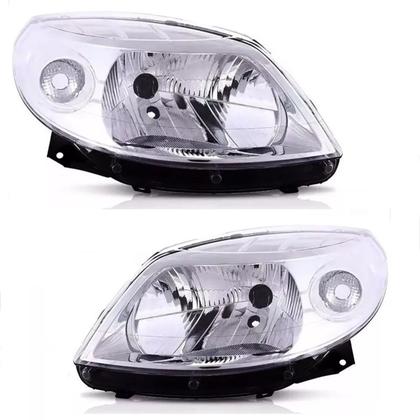 Imagem de Farol Dianteiro Sandero 2008 2009 2010 2011 2012 2013 2014 Cromado