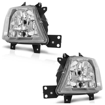 Imagem de Farol Dianteiro Sprinter CDI 2003 2004 2005 2006 2007 2008 2009 2010 2011 Máscara Cromada Lisa Acrílico Foco Duplo