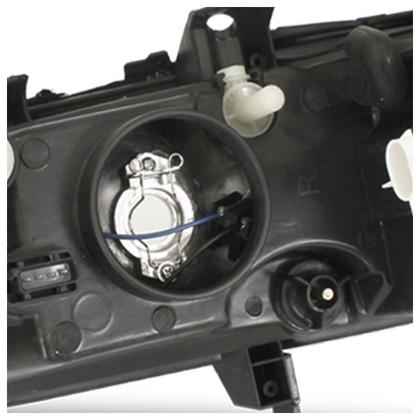 Imagem de Farol Dianteiro Vectra Millenium 2000 2001 2002 2003 2004 2005 Máscara Cromada Lente Lisa Acrílico Foco Duplo Carcaça Preta