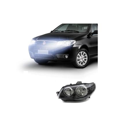 Imagem de Farol Fiat Palio 04/16 MOLDURA CROMADA/MÁSCARA PRETA