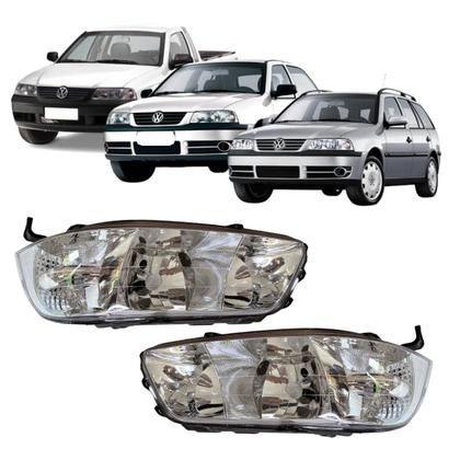 Imagem de Farol Gol Saveiro Parati G3 1999 á 2005 Foco Duplo Cromado