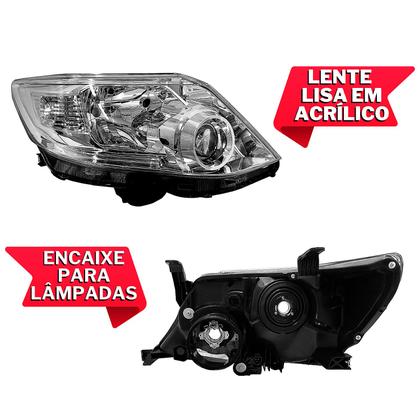 Imagem de Farol Hilux Sw4 2012 2013 2014 2015 Foco Duplo Cromado