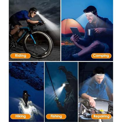 Imagem de Farol LED com sensor de onda Poderoso farol XPG + COB com bateria 18650 integrada