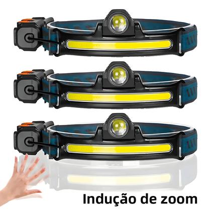 Imagem de Farol LED com sensor de onda Poderoso farol XPG + COB com bateria 18650 integrada