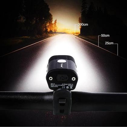 Imagem de Farol Luz Led Bicicleta Recarregável Iluminação Para Guidão Bike Mochila Reforçada - YBF1022