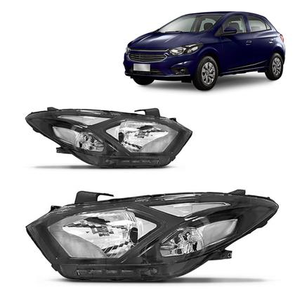 Imagem de Farol Onix Prisma 2017 2018 2019 Manual Friso Preto Com Led