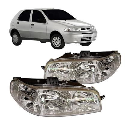 Imagem de Farol Pálio G2 2001 á 2007 Foco Duplo Carcaça Preta Cromado