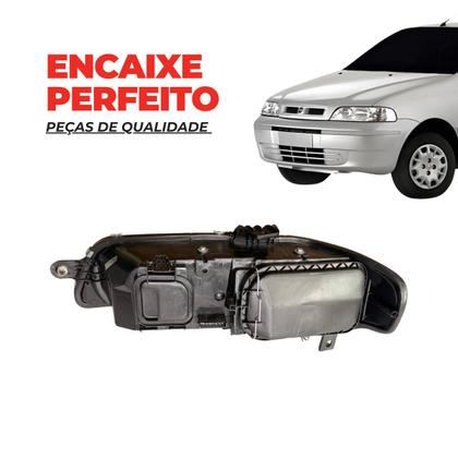 Imagem de Farol Pálio G2 2001 á 2007 Foco Duplo Carcaça Preta Cromado