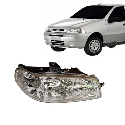 Imagem de Farol Pálio G2 2001 á 2007 Foco Duplo Carcaça Preta Cromado