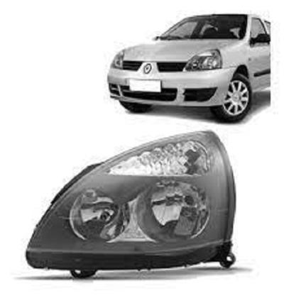 Imagem de Farol renault clio 2003 até 2012 esquerdo mascara cinza tyc