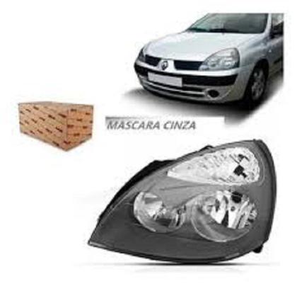 Imagem de Farol renault clio 2003 até 2012 esquerdo mascara cinza tyc