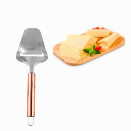 Imagem de Fatiador Cortador Plaina Frios Queijo Manual Mussarela Aço Inox Gold Rose Ke Home