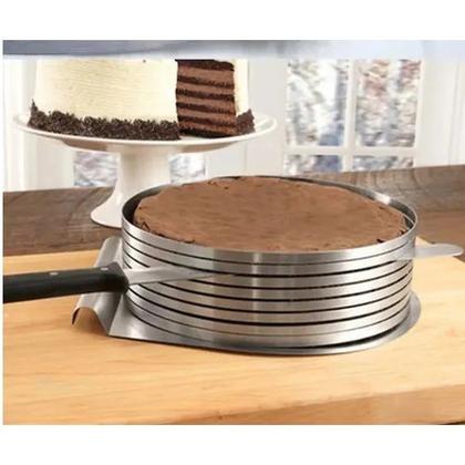 Imagem de Fatiador De Bolo Molde Camadas Em Aço Inoxidável Wincy 30x24 Cm