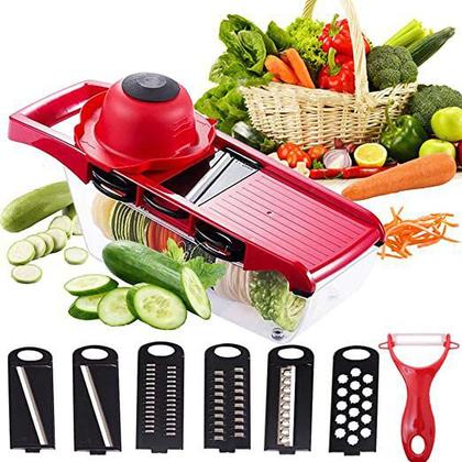 Imagem de Fatiador Ralador Mandolin Legumes Vegetais 6 Lâminas Inox