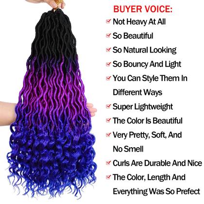 Imagem de Faux Locs Crochet Hair Ms Aloe Ombre Roxo Azul 20 polegadas
