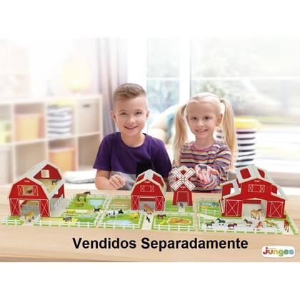 Imagem de Fazendinha Casa e Moinho em Mdf com 10 Animais Sortidos