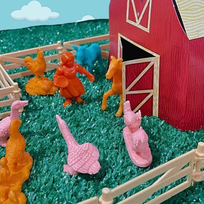 Imagem de Fazendinha Mundo Gulliver Original Com 22 Figuras, Celeiro Cercas Carroça, Cenário Playset Fazenda