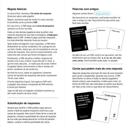 Imagem de FDP Foi de Proposito Jogo de Cartas Humor Buró