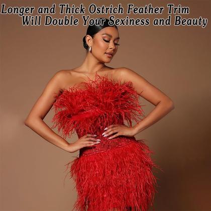 Imagem de Feather Trim Soarer Burgundy 5-7 polegadas e 1,8 m