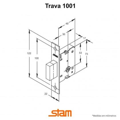 Imagem de Fechadura 1001 Tetra Externa Inox Stam