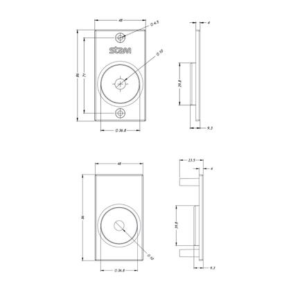 Imagem de Fechadura 1006S Wc Porta De Correr Retangular Cromado Stam