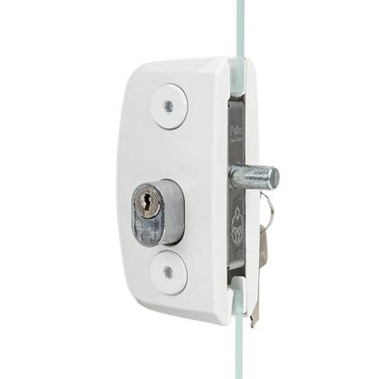 Imagem de Fechadura 1520 Porta De Abrir Vidro Temperado Blindex Branco