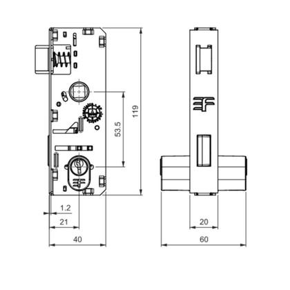 Imagem de Fechadura 1520ta porta vidro maçaneta preto fosco 3f 3080