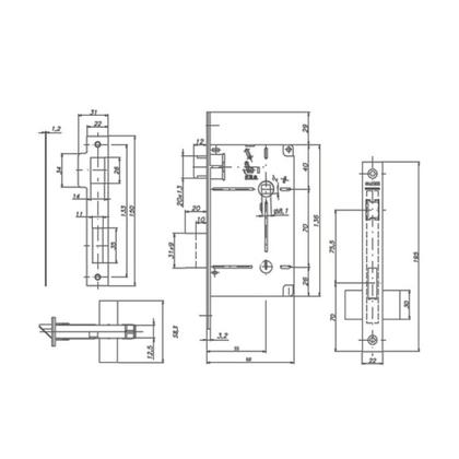 Imagem de Fechadura 455 Banheiro Escovada St2 55mm LAFONTE
