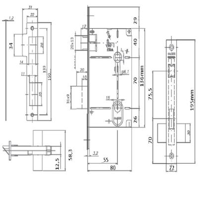 Imagem de Fechadura 602 Banheiro St2 55mm Cromo Escovada Lafonte