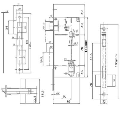 Imagem de FECHADURA 6521 EXTERNA St2 55mm CROMO ESCOVADA LAFONTE