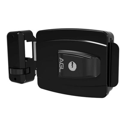 Imagem de Fechadura AGL AL100, Externa, 12V, Cilindro Ajustável, IP65, Preto