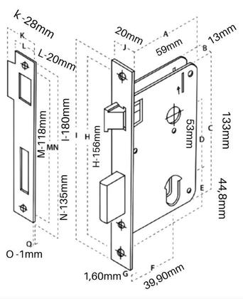 Imagem de Fechadura Aliança Externa 2600/11 Inox Premium 40mm Madeira