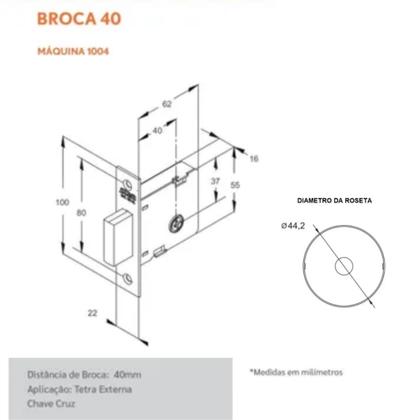 Imagem de Fechadura Auxiliar Trava p/ Porta Madeira 1004 Par Tetra Stam