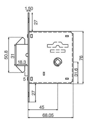Imagem de Fechadura Banheiro Bico Duplo Inox Escovado Arouca