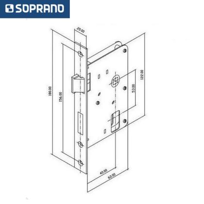 Imagem de Fechadura banheiro reta ipanema preto esp27 40x53 soprano