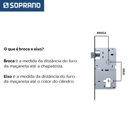 Imagem de Fechadura banheiro reta ipanema preto esp27 40x53 soprano