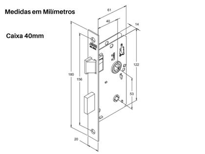 Imagem de Fechadura Banheiro Stam 823/35 Preto Fosco Roseta Quadrada - Caixa 40mm