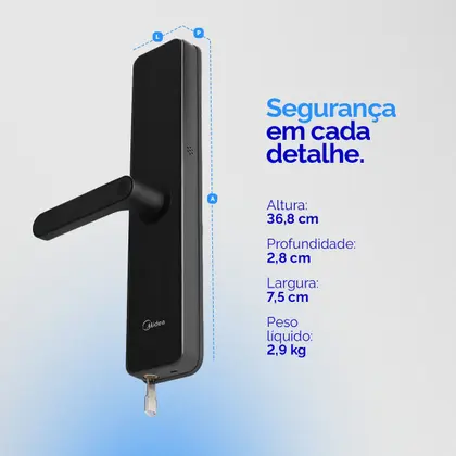 Fechadura Biometrica Digital SmartLock OnGrip Midea FDA21PD