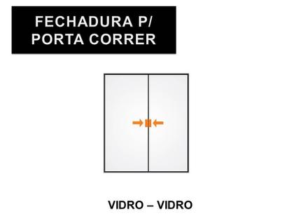 Imagem de Fechadura Blindex Arouca Porta Correr Vidro C/ Vidro Cromada