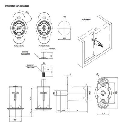 Imagem de Fechadura Cilindro de Pressão 19x35 mm FGVTN