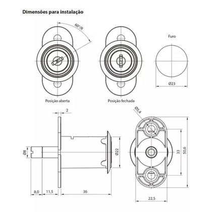 Imagem de Fechadura Cilindro de Pressão 19x35 mm FGVTN