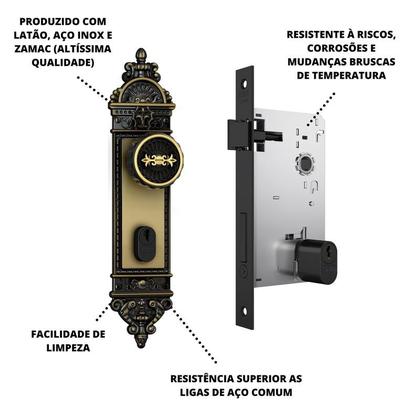 Imagem de Fechadura Colonial Externa Porta De Madeira Sala Quarto Stam
