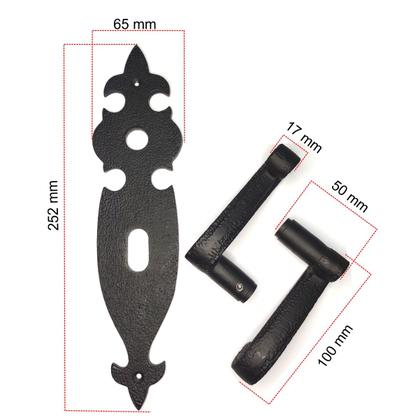 Imagem de Fechadura Colonial Rústica Preta modelo Antigo Porta Interna