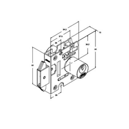 Imagem de Fechadura Cromada Com Cilindro Redondo Para Porta de Vidro Correr 2002 Stam