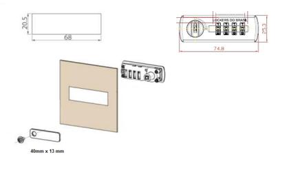Imagem de Fechadura de combinação mecânica - conjunto com 2 peças
