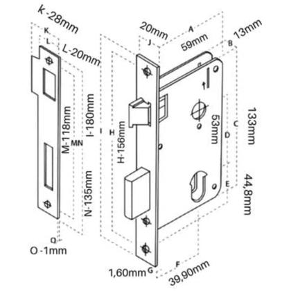 Imagem de Fechadura De Porta Aliança Externa Inox Trinco Sala Quarto Cromada Premium 2600/41 Maçaneta Chave