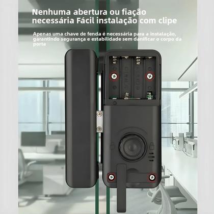Imagem de Fechadura De Porta De Vidro Inteligente Tuya Com Impressão Digital, Senha, Cartão IC E Controle