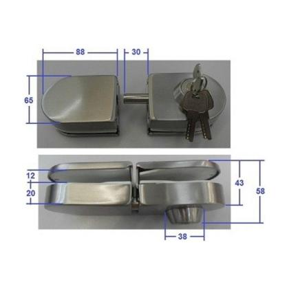 Imagem de Fechadura de Pressão para Porta Pivotante de Vidro/Vidro VV056 VP520 PK Multiponto Inox Escovado Soprano